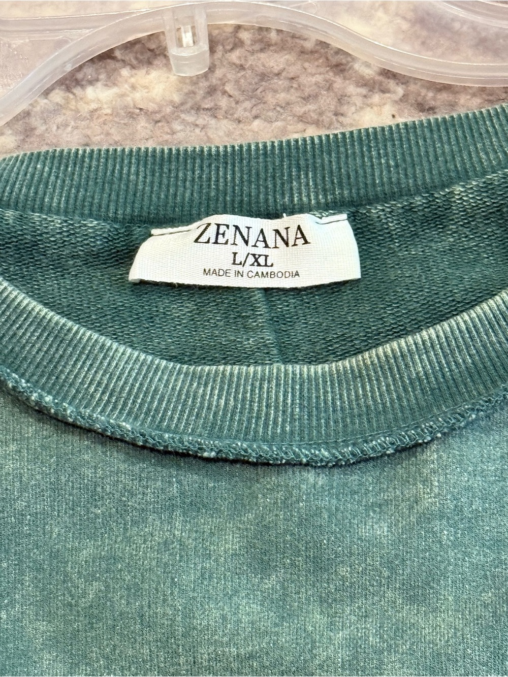 Zenana Outfitters Teal Washed Crewneck Pullover - Picture 2 of 2